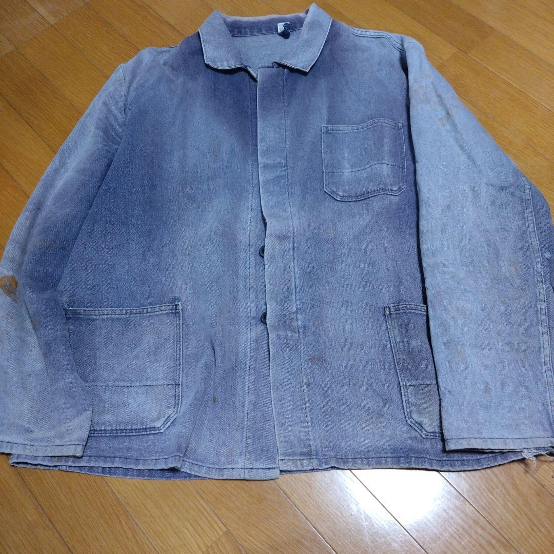 ビッグサイズ ユーロ vintage ワークジャケット ナス紺 鬼フェード