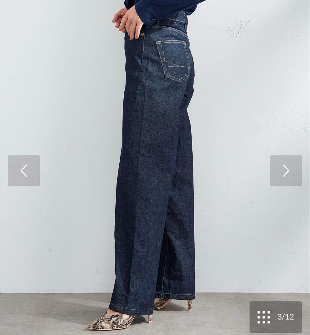 【美品】SOMETHING LISA ワイドデニムパンツ XS