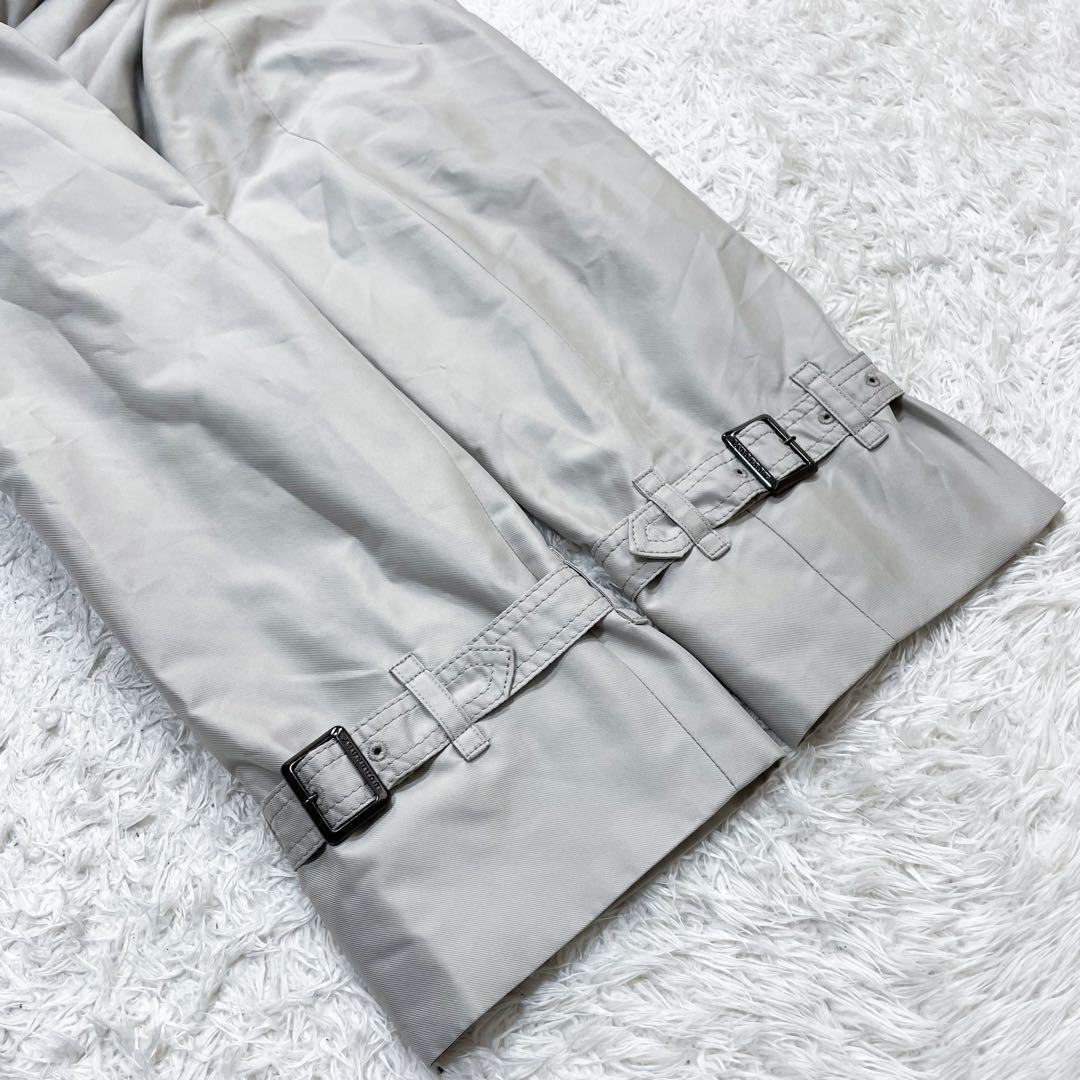 美品◆バーバリーロンドン トレンチコート シャドウチェック ライトグレー 44