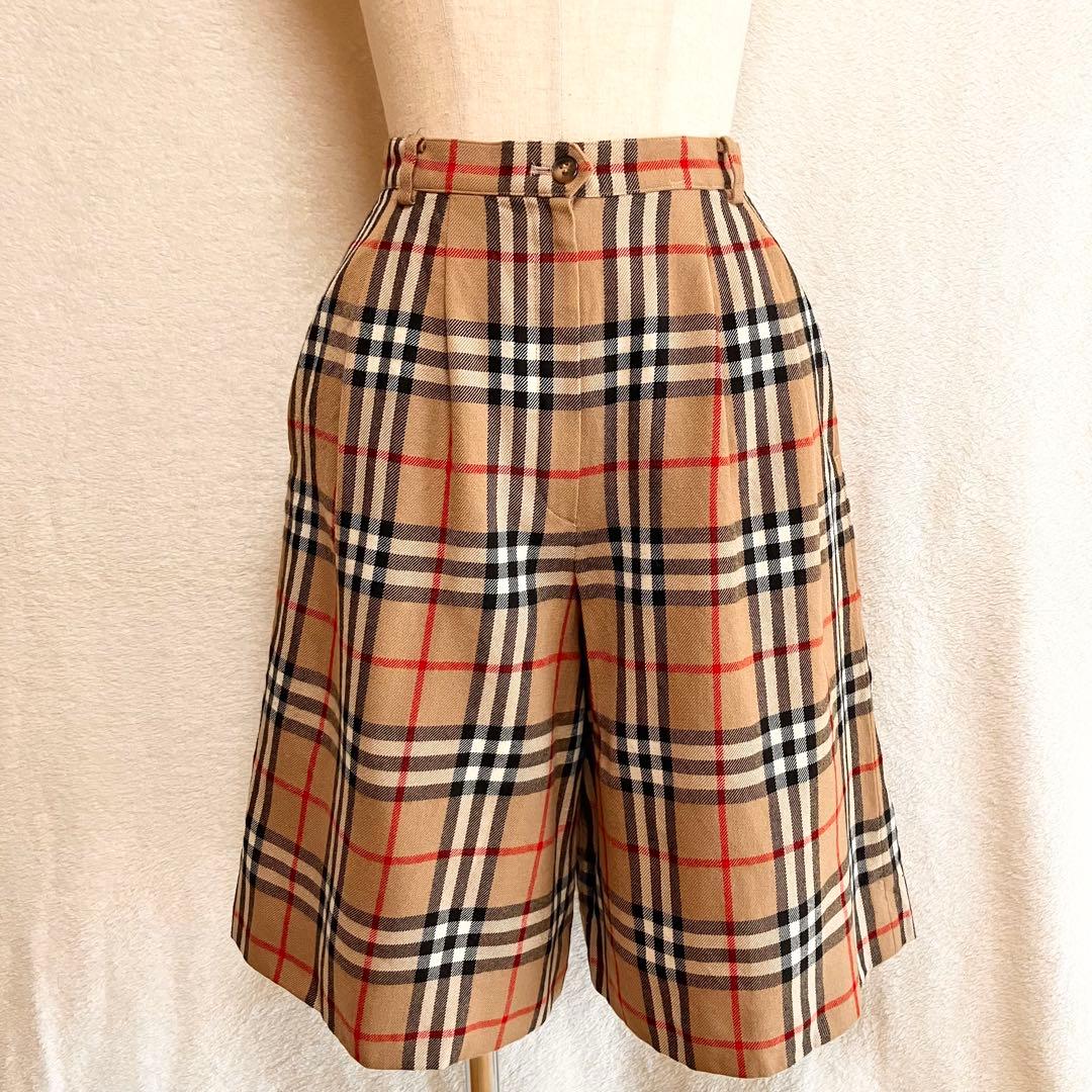 90' Burberrys ノバチェック柄 ロング キュロットスカート7AR