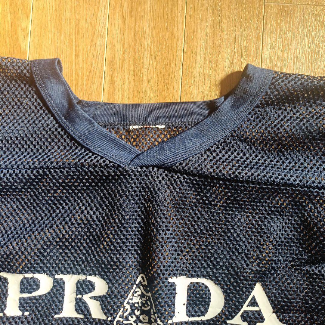 PRADA メッシュシャツ ネイビー