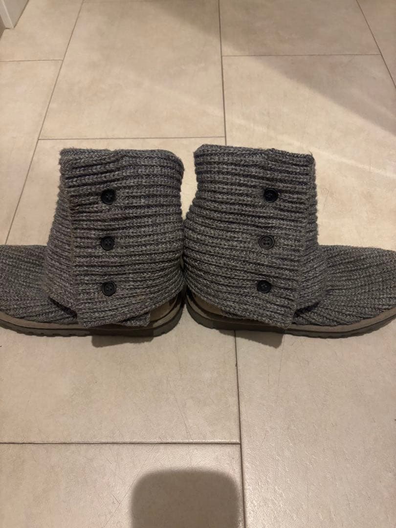 UGG アグ グレー ニット クラシック カーディ ブーツ 2way 23cm