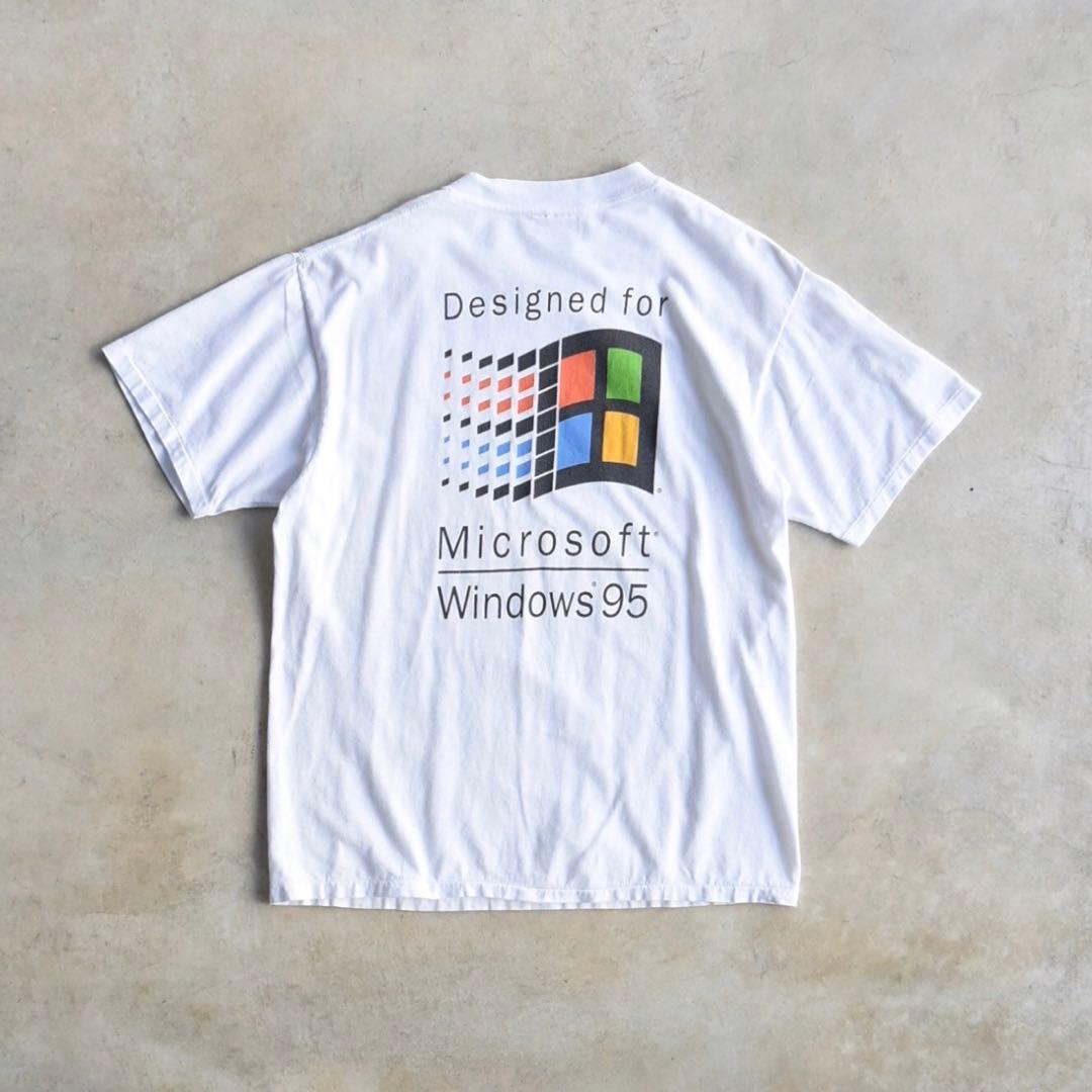90s マイクロソフト ウィンドーズ 1995 プリント Tシャツ L
