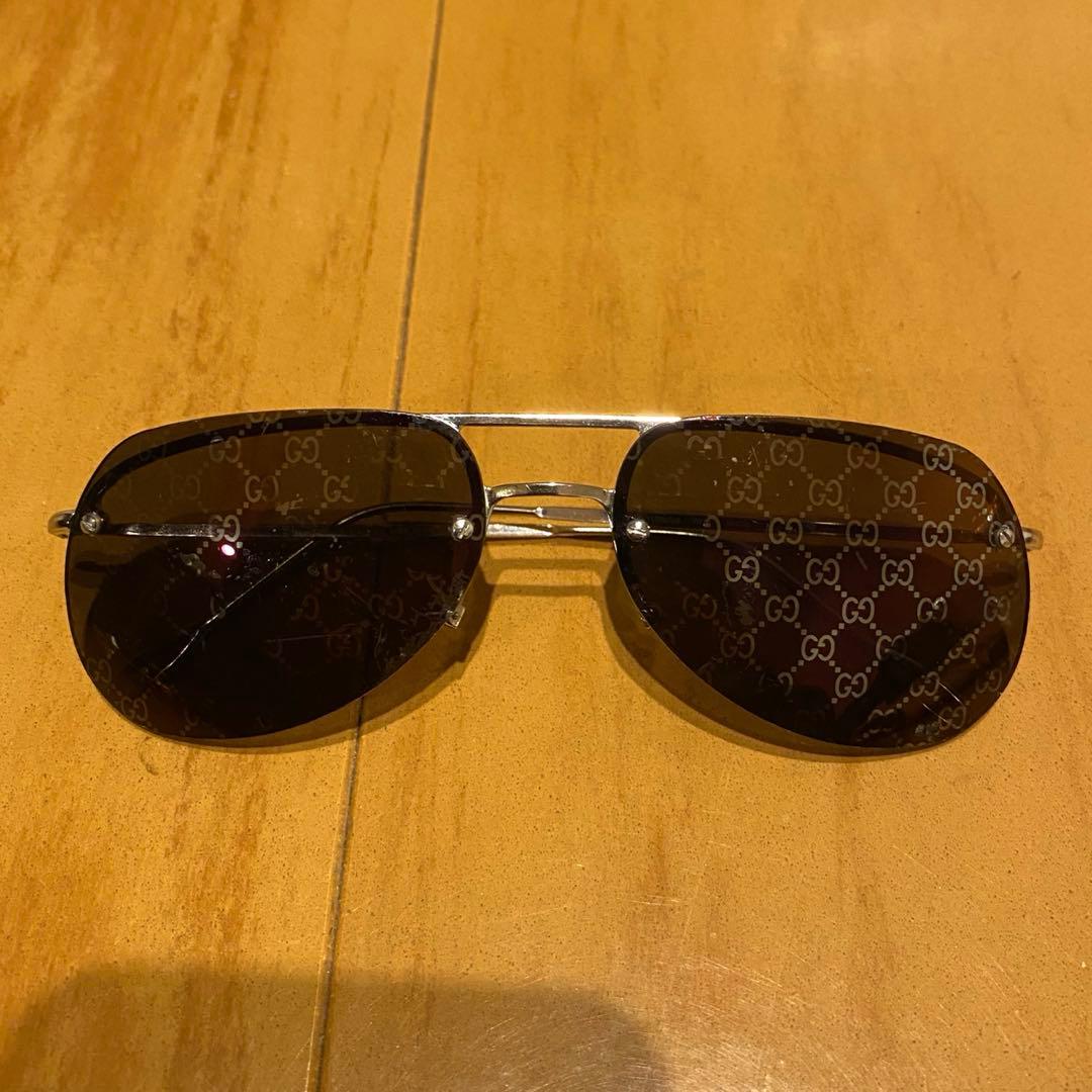 GUCCI グッチ サングラス ティアドロップ GG柄 ハーフリム ヴィンテージ