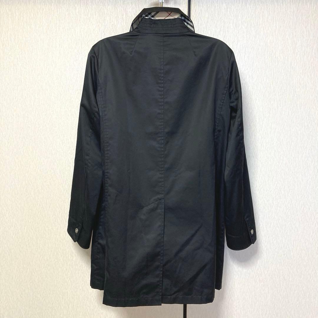 BURBERRY:美品✨スプリングコート ノバチェック ステンカラー 比翼　黒
