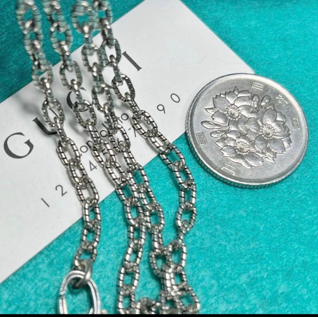 70センチ‼️美品‼️GUCCI 燻‼️シルバー925 ロングチェーン‼️