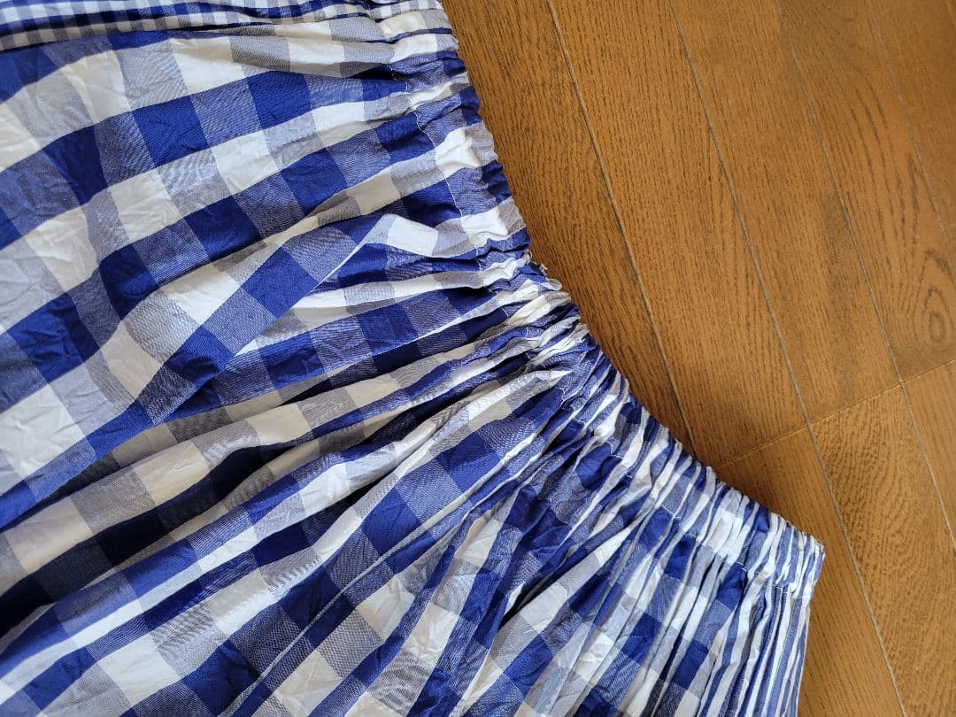 CHECK&STRIPE FOR SUNNY 青ギンガムスカート