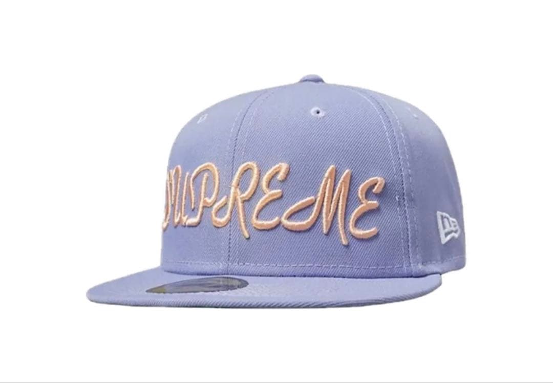 【値下げ】supreme スクリプト　ニューエラ　ラベンダー