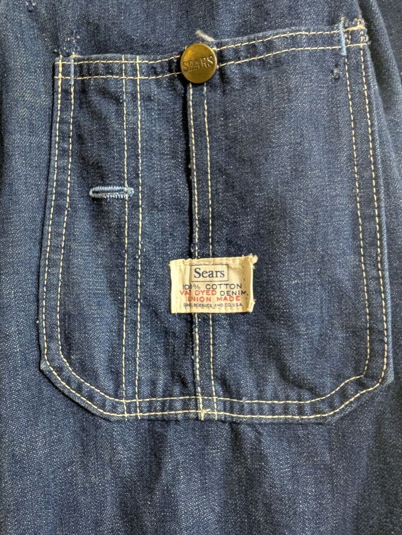 Sears ヴィンテージ カバーオール（タグにVAT DYED記載あり）