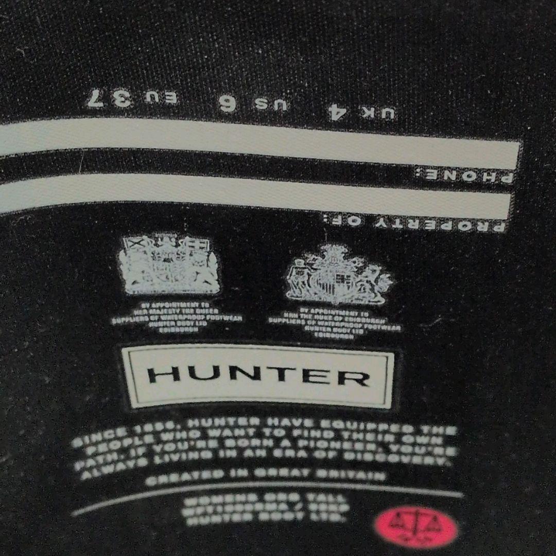 【美品】HUNTER ブラック レインシューズ　長靴　ロングブーツ　23.5