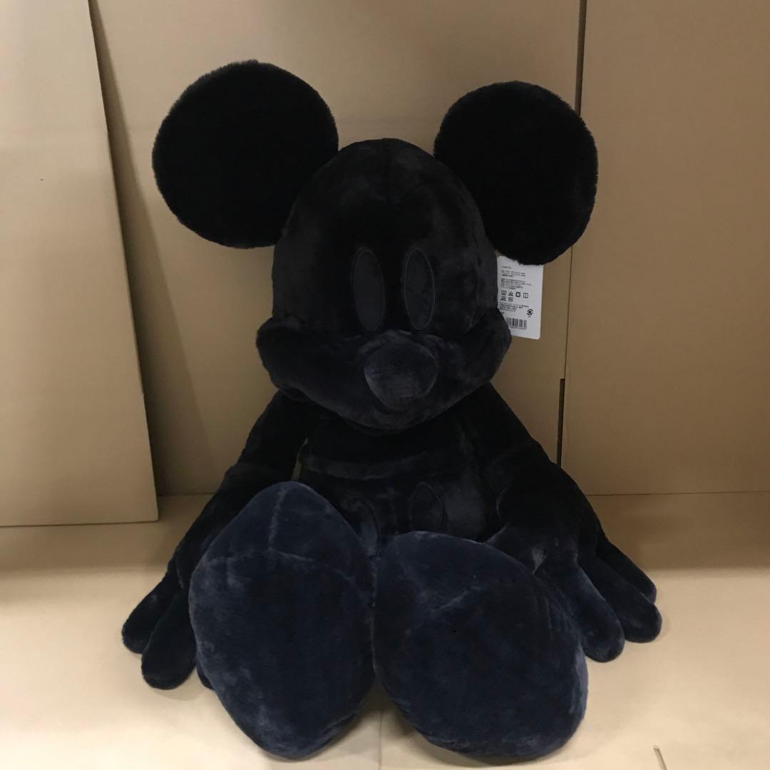 ミッキー ぬいぐるみ 特大 100㎝ ブラック ブランケット付き