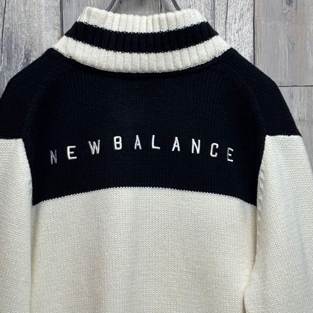 ニューバランス　ゴルフ　ニット ジャケット　刺繍ロゴ　バックロゴ　ウール混　5