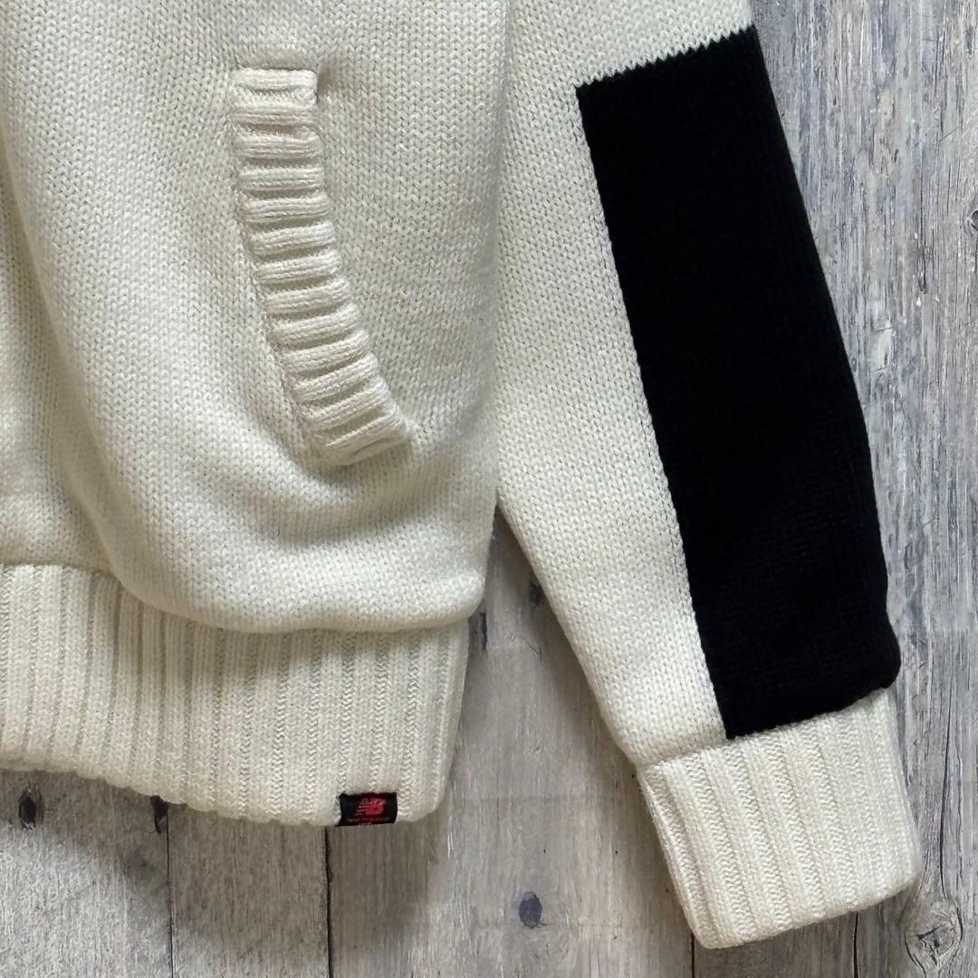 ニューバランス　ゴルフ　ニット ジャケット　刺繍ロゴ　バックロゴ　ウール混　5