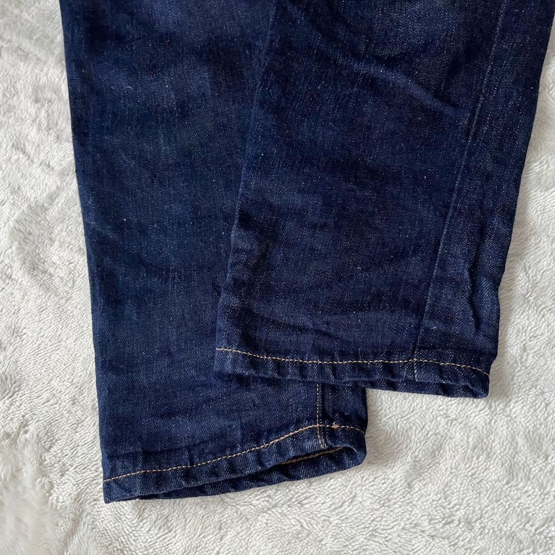 美品✨中川政七商店 麻100% デニム ジーパン バレルレッグ 濃紺 日本製