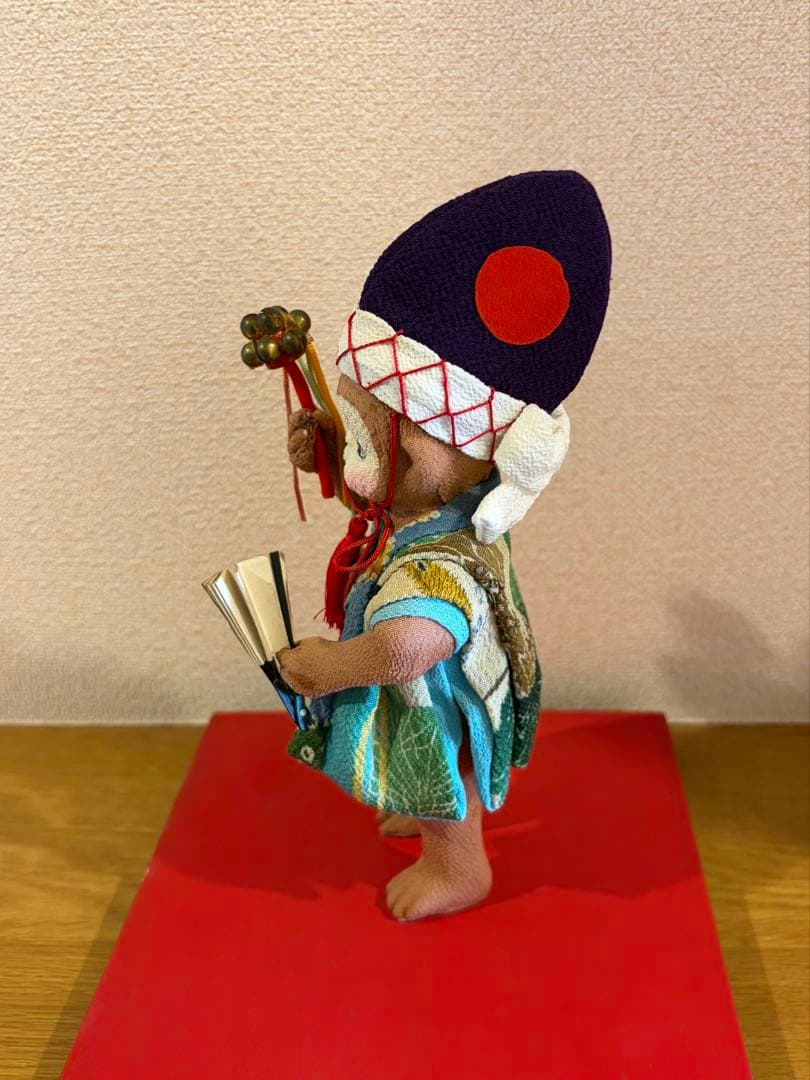 【縁起物】ちりめん細工 申(猿)の置物