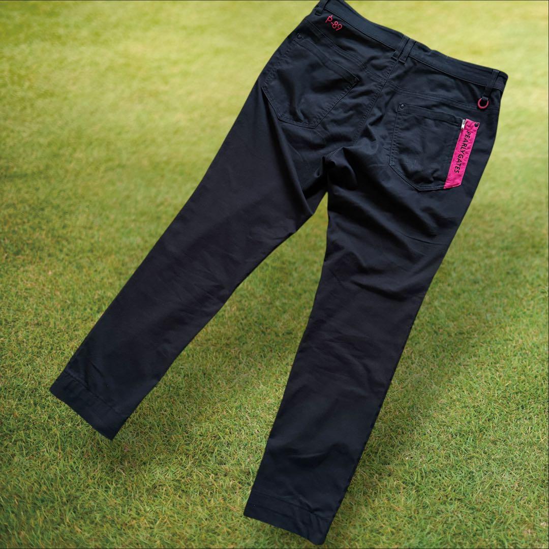 現行モデル　パーリーゲイツ　パンツ　黒　ブラック　ピンク　XL〜XXL相当 6