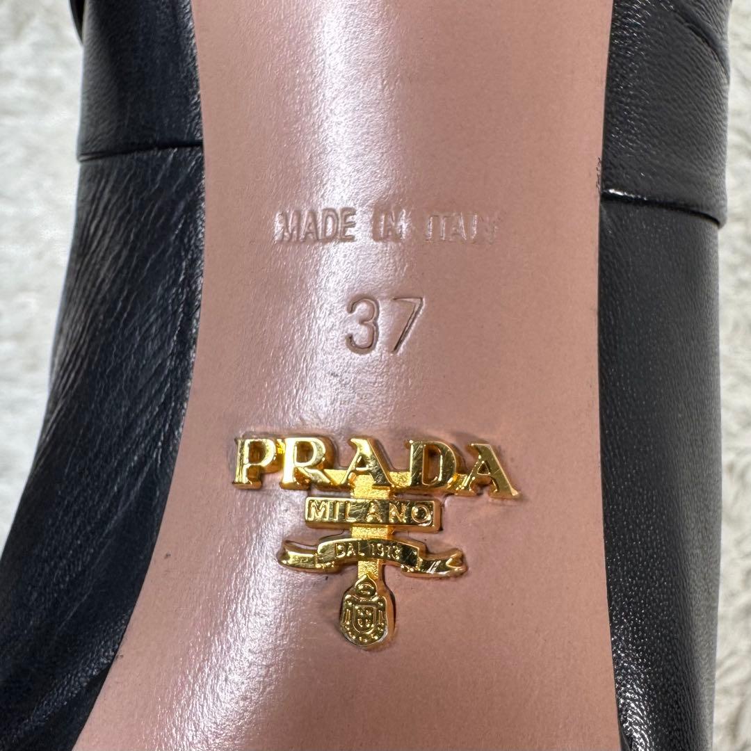 プラダ PRADA ショートブーツ バックジップ レザー ハイヒール 24.0