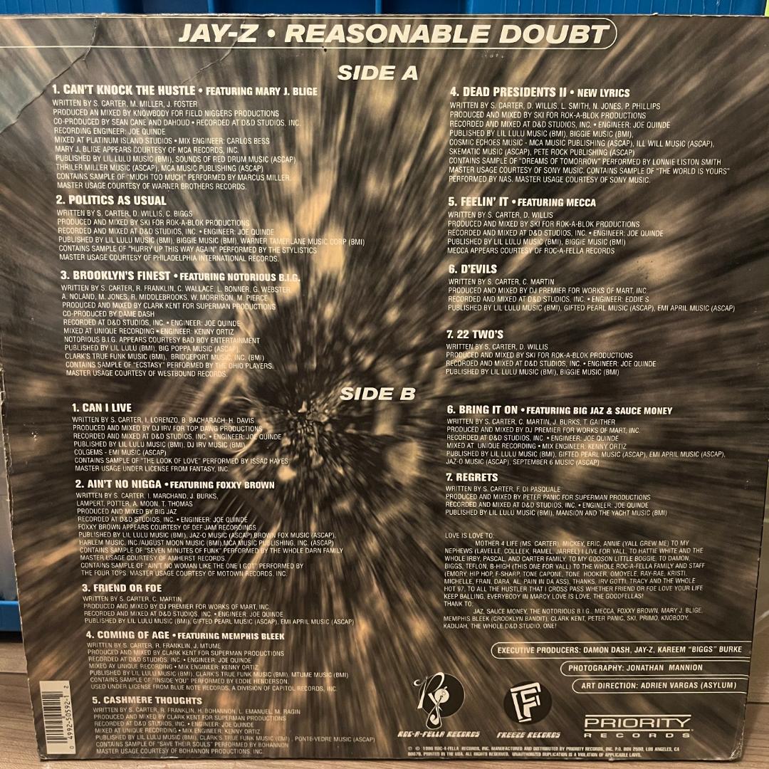 洋楽 JAY-Z REASONABLE DOUBT 2LP