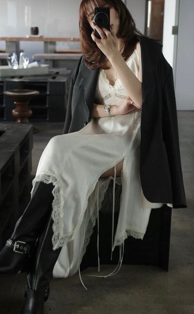 トップス josemoon SIDE CUTTING LACE DRESS