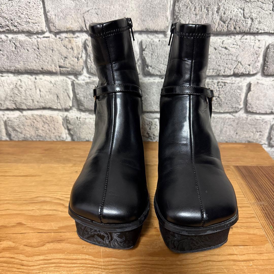 【美品】HARE　ガラソールチャンキーブーツ　ブラック　厚底　Mサイズ