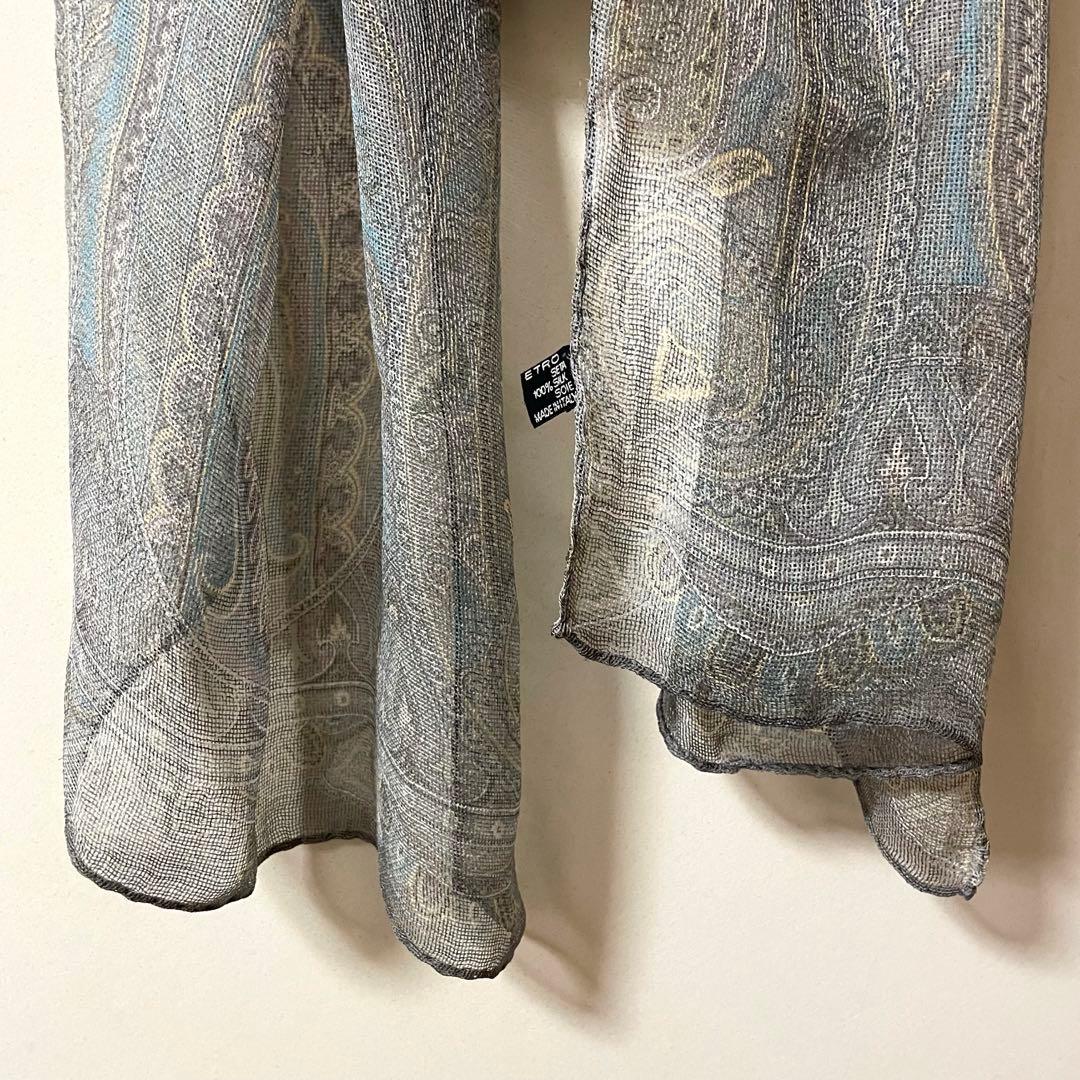 極美品✨ ETRO エトロ ペイズリー シルク100% スカーフ ストール