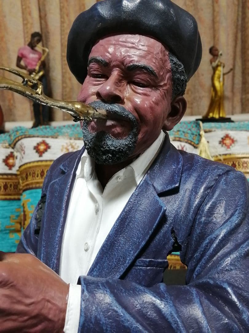 黒人 Jazz Sax Player ジャズ奏者 オブジェ 置物