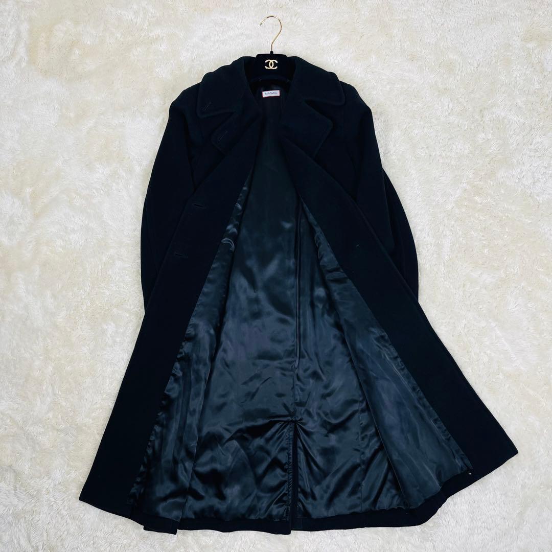 ロングコート MAX&Co. マックスアンドコー アンゴラ混 黒 38 M