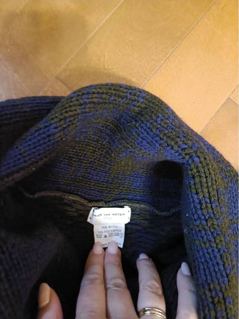 DRIES VAN NOTEN ドリスヴァンノッテンウール変形ニットカーディガン
