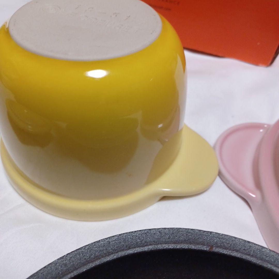 LE CREUSET ピンクとイエロー鍋セット