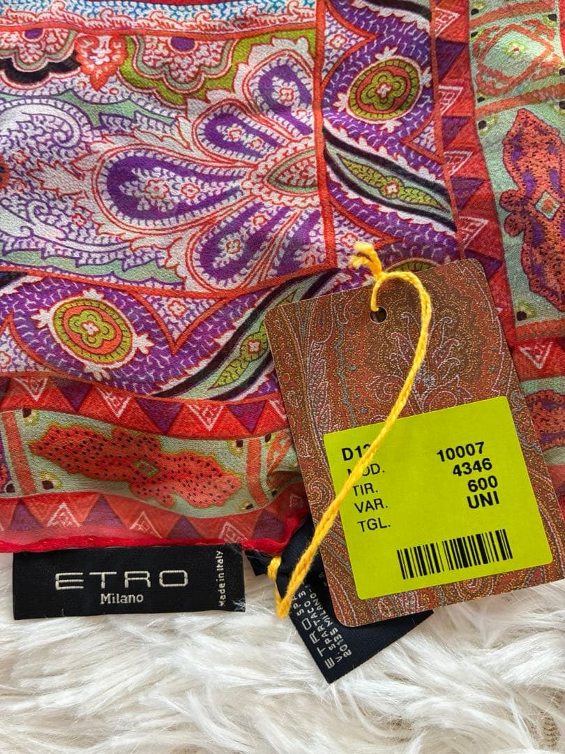 【新品未使用品‼️】ETRO エトロ ペイズリー柄 ストール マフラー シルク