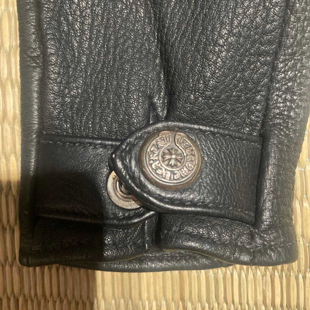 CHROME HEARTS （クロムハーツレザーグローブ ホースシューロゴボタン