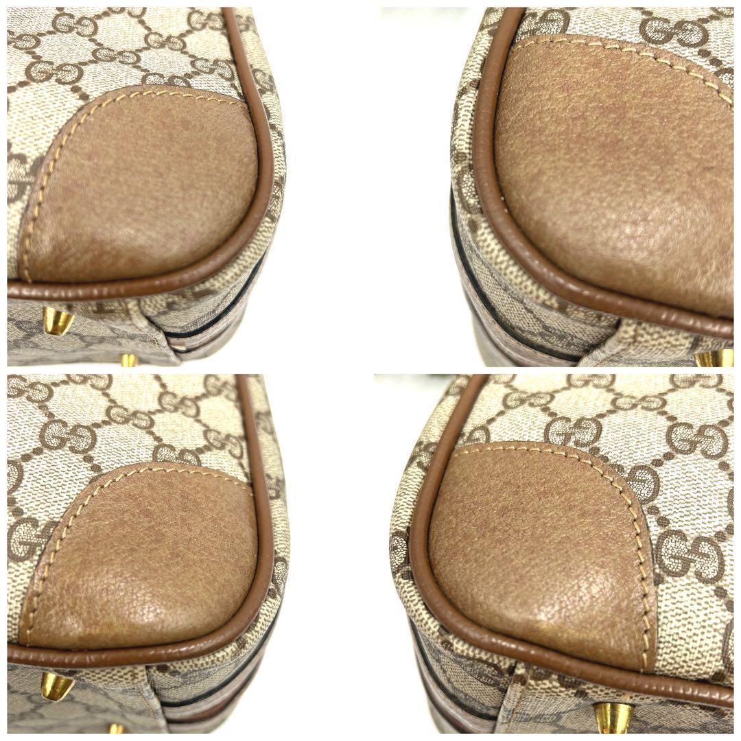 極美品　OLD GUCCIオールドグッチ　ベージュ×ブラウン GGスプリーム