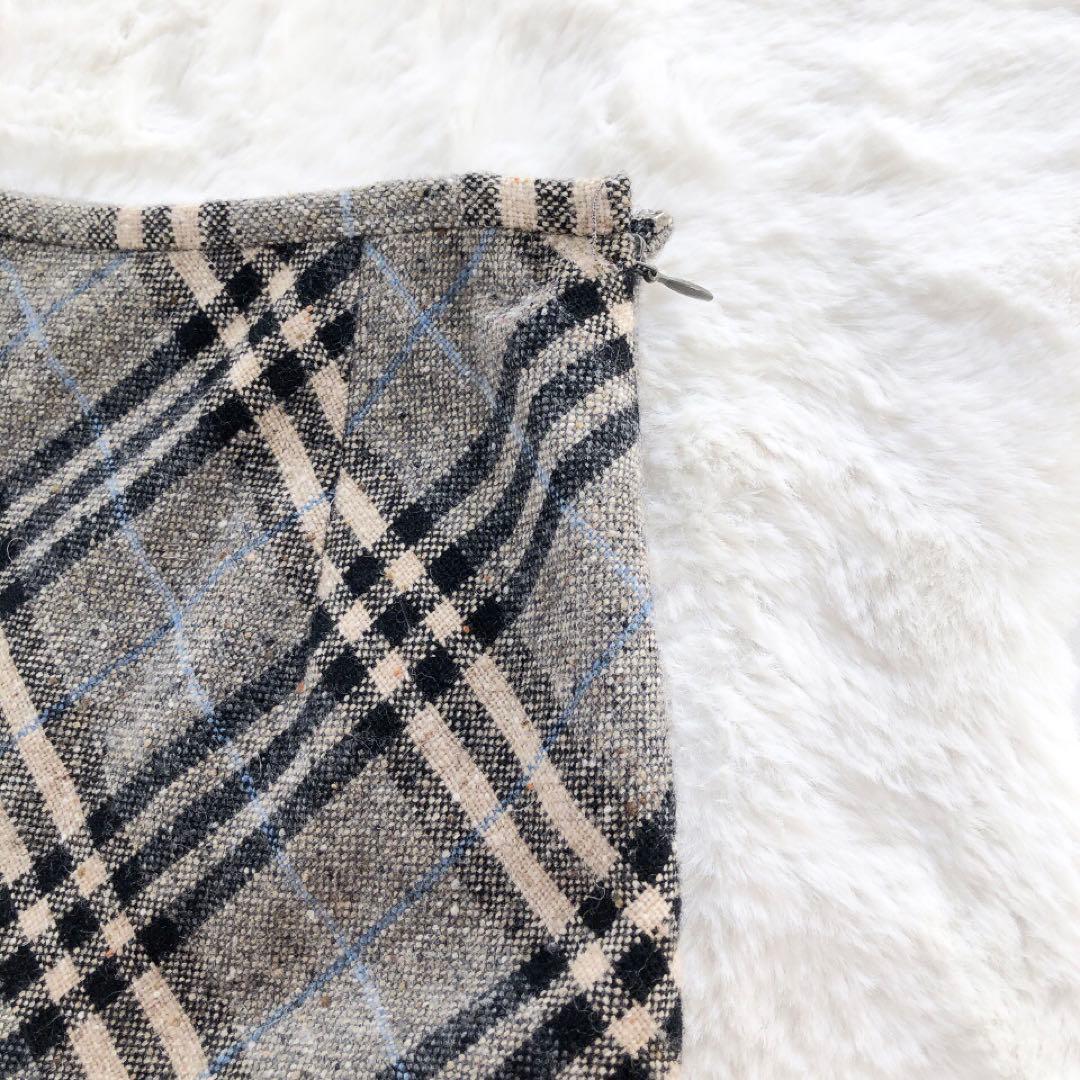 BURBERRY*バーバリーロンドン　ロングスカート　ノバチェック　グレー　7