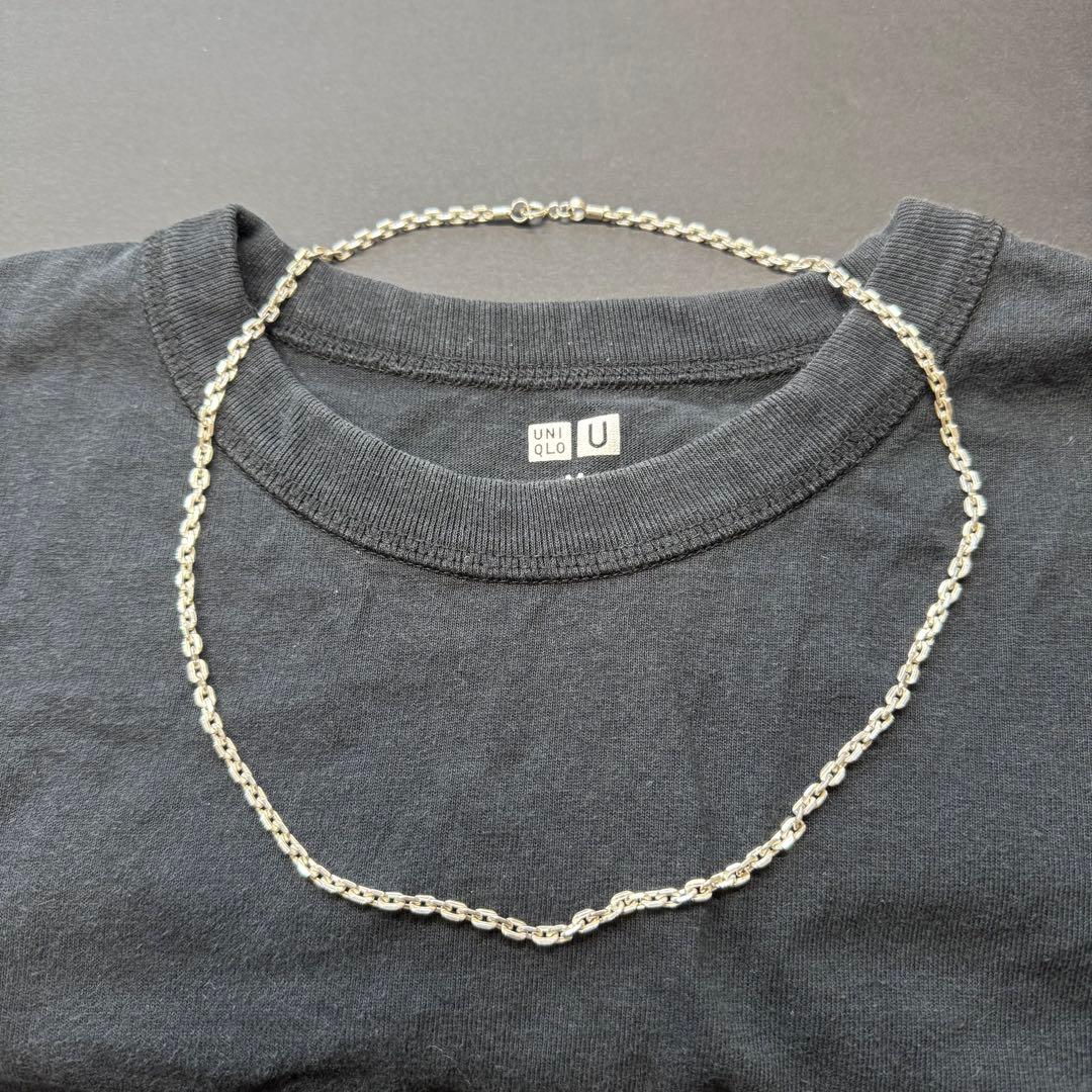 【超太め 18g 56㎝】太角チェーンネックレス silver925