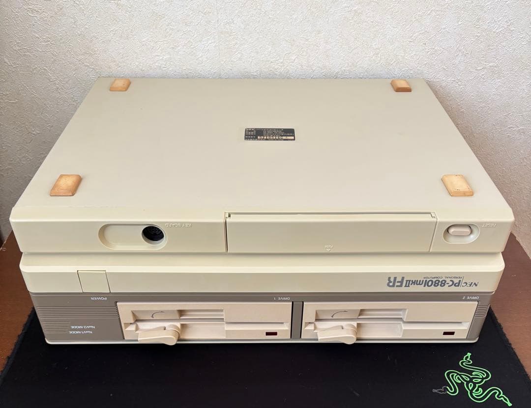 PC-8801mkIIFR 本体とキーボード メンテナンス 動作品