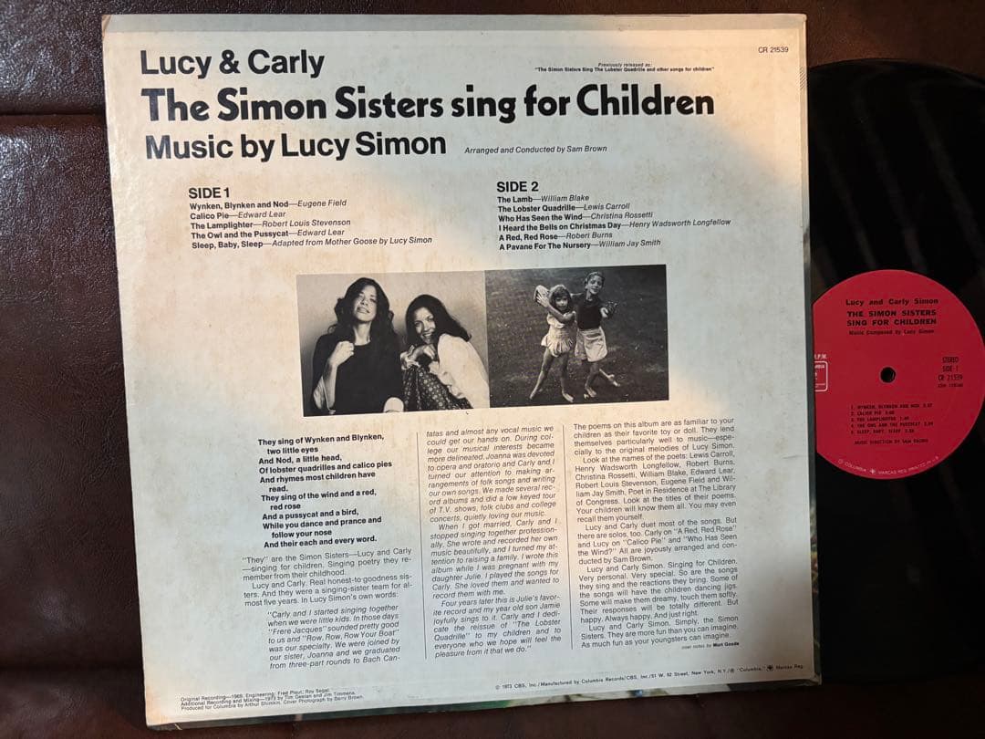 美盤LP★ルーシー＆カーリーThe Simon Sisters Sing～US盤