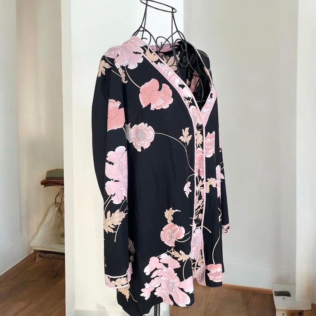 LEONARD FASHION レオナール 花柄 ロングカーディガン 42日本製