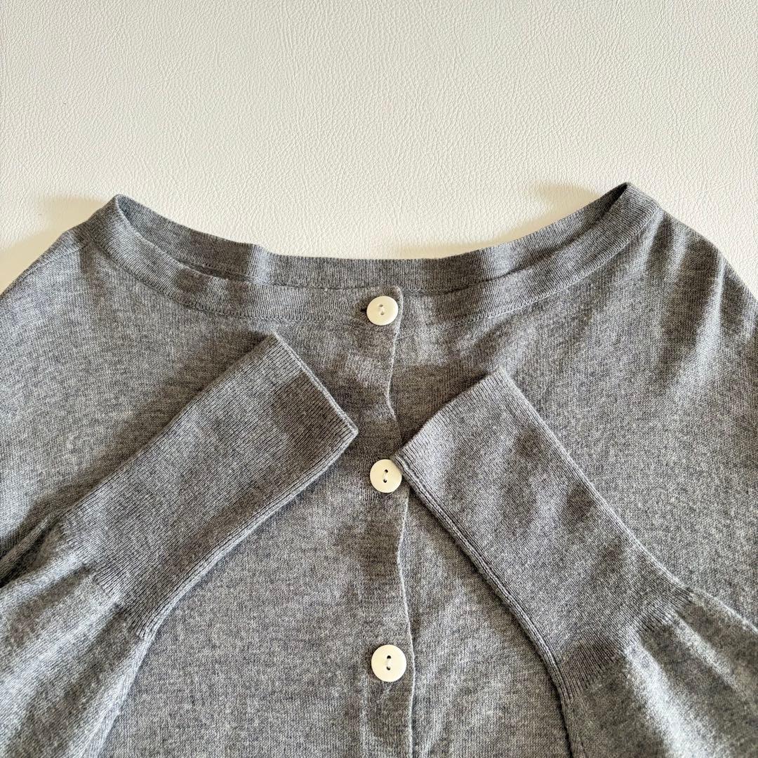 ヴェリテクール カシミヤ シルク混 2WAY CARDIGAN グレー