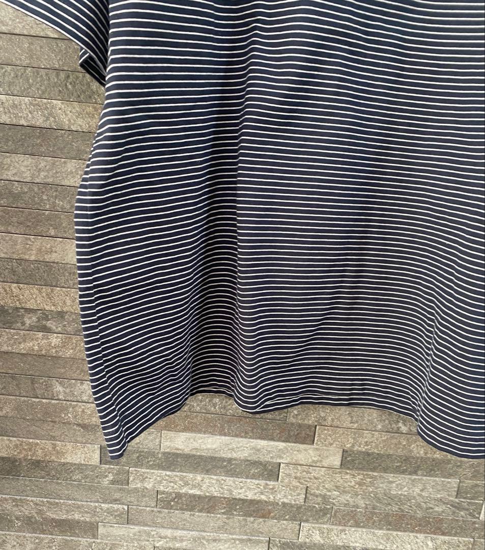 新品タグ付き N!ce round logo tee navy ボーダーTシャツ