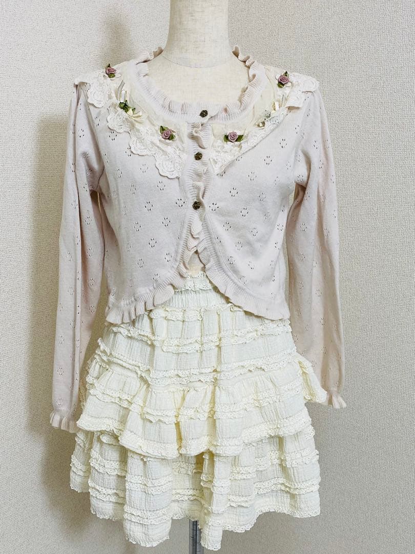 【極美品】axes femme お花立体 レース カーディガン coquette