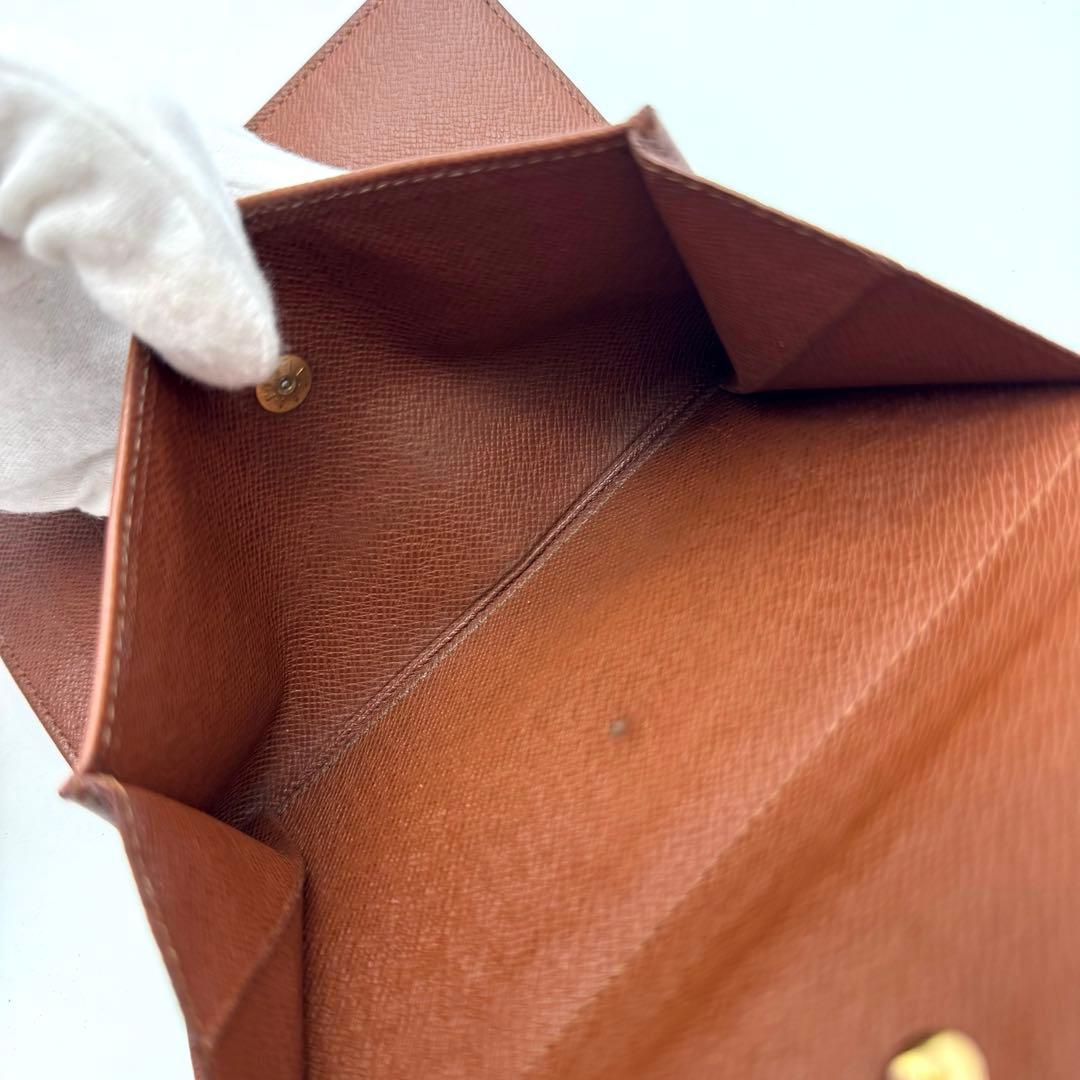 【美品】ルイヴィトン　モノグラム　エテュイパピエ　三つ折り財布　財布　ブラウン系