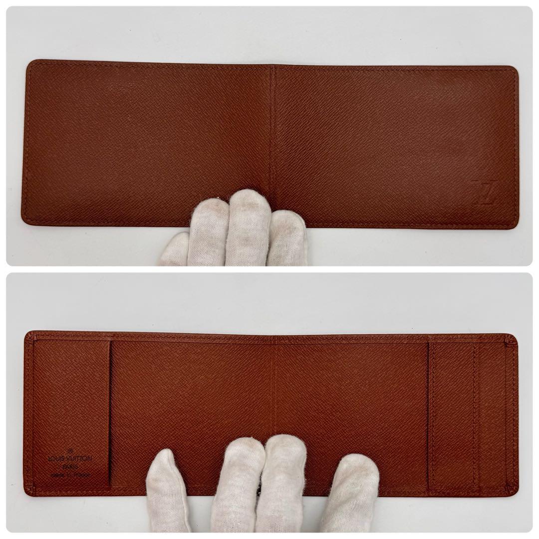 【美品】ルイヴィトン　モノグラム　エテュイパピエ　三つ折り財布　財布　ブラウン系