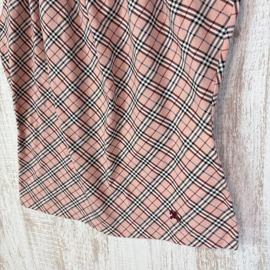 l*u様 美品 バーバリー ロゴ刺繍 ノバチェック キャミソール 平成ギャル y