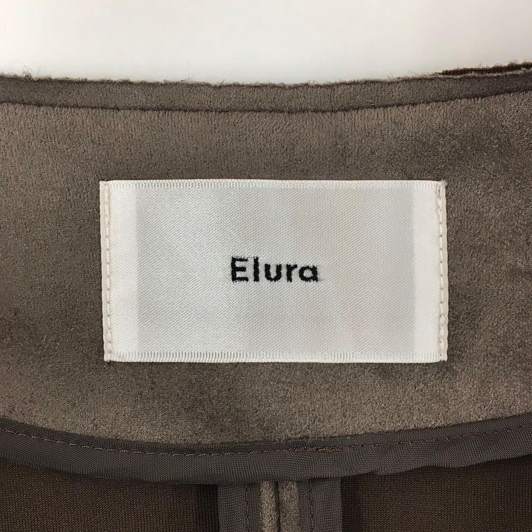 Elura エルーラ フェイクレザー コート モカグレー M