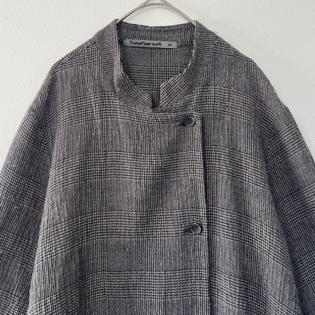TRANSIT PAR-SUCH グレンチェックシャツコート M トランジット