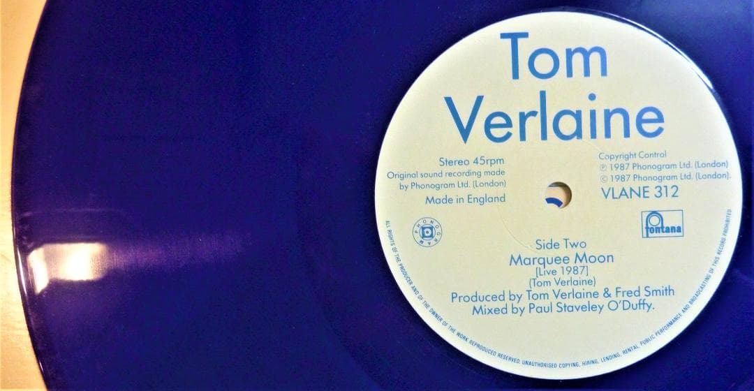 【超レア透明ブルーアナログ盤●30センチマキシシングル】トム・ヴァーレイン