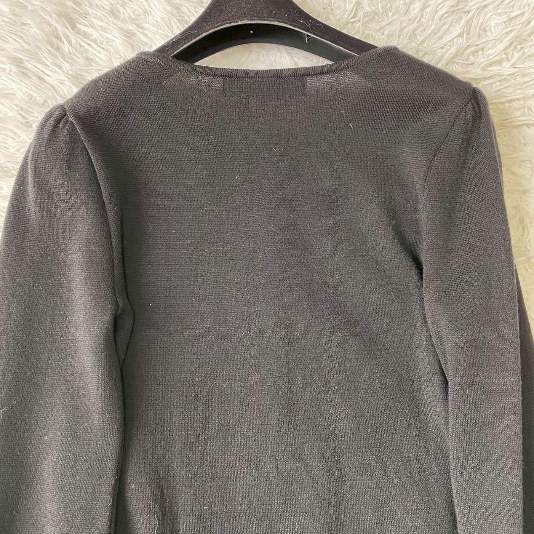 M'S GRACY 袖リボンビジューボタンニットカーディガン　38サイズ