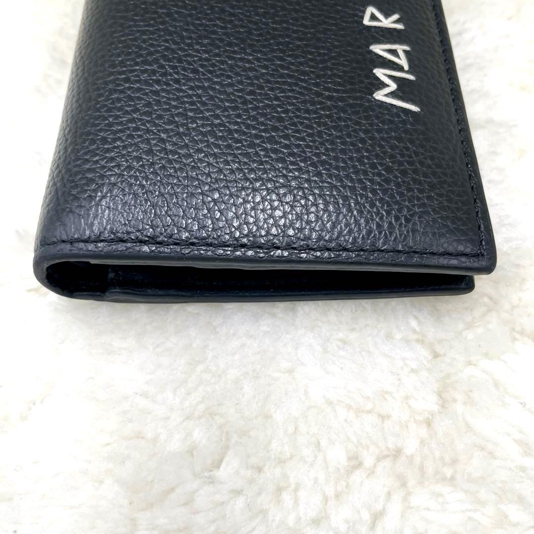 極美品マルニ MARNI 2つ折り 財布 マルニメンディング ブラック 付属品有