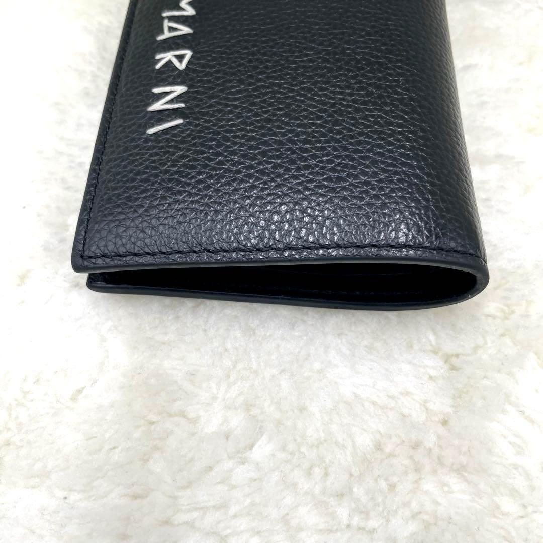 極美品マルニ MARNI 2つ折り 財布 マルニメンディング ブラック 付属品有