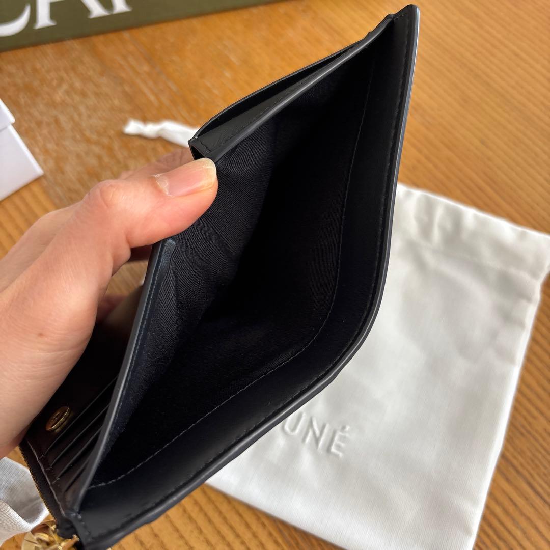 CAFUNÉ ブラックレザー 二つ折り財布
